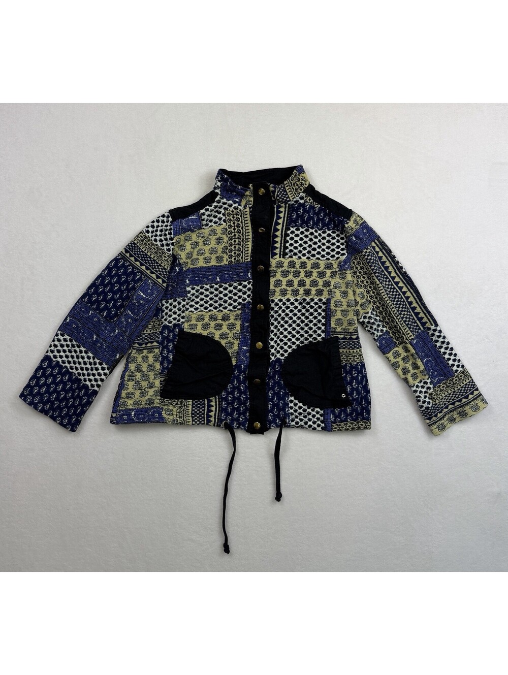 Vtg Passports Cotton Patchwork Jacket Light Medium Boho Floral